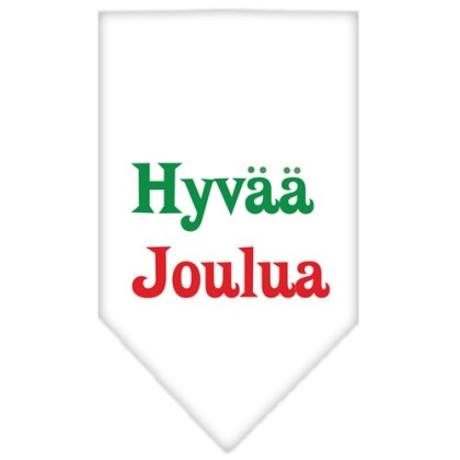 Hyvaa Joulua Screen Print Bandana White Large