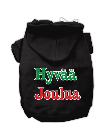 Hyvaa Joulua Screen Print Pet Hoodies Black L