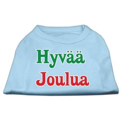 Hyvaa Joulua Screen Print Shirt Baby Blue L