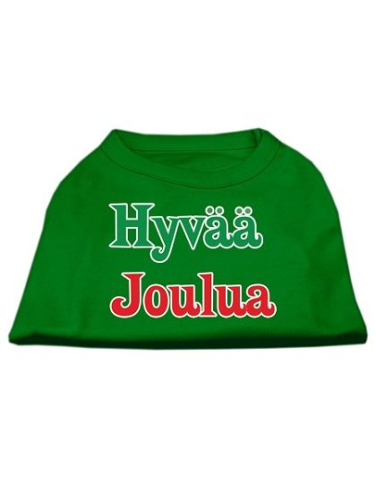 Hyvaa Joulua Screen Print Shirt Emerald Green Lg