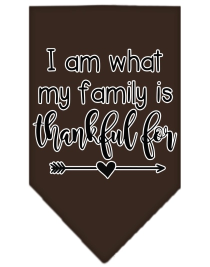 I Am What My Family is Thankful For Screen Print Bandana Cocoa Large