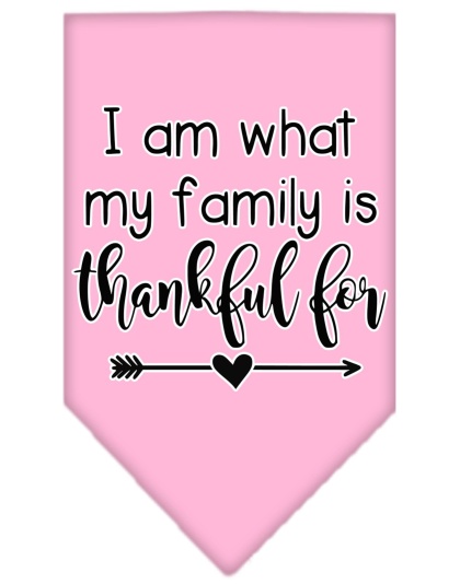 I Am What My Family is Thankful For Screen Print Bandana Light Pink Large