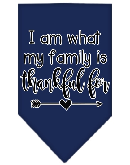 I Am What My Family is Thankful For Screen Print Bandana Navy Blue large