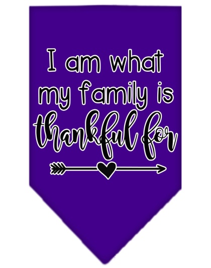 I Am What My Family is Thankful For Screen Print Bandana Purple Large