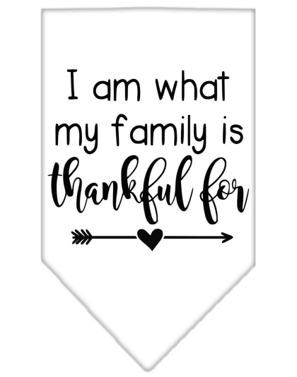 I Am What My Family is Thankful For Screen Print Bandana White Large