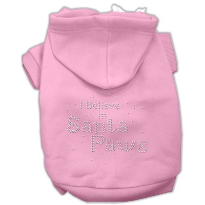 I Believe in Santa Paws Hoodie Pink L