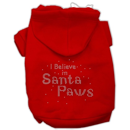 I Believe in Santa Paws Hoodie Red L