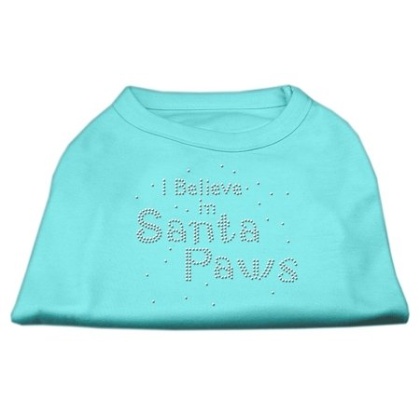 I Believe in Santa Paws Shirt Aqua L