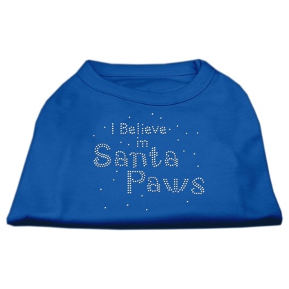 I Believe in Santa Paws Shirt Blue Lg