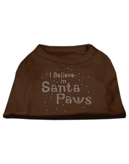 I Believe in Santa Paws Shirt Brown Lg