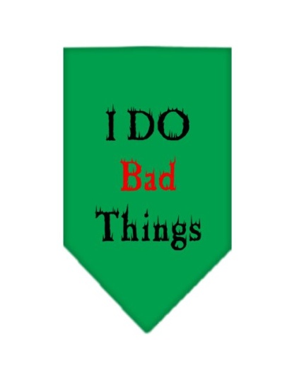 I Do Bad Things Screen Print Bandana Emerald Green Large