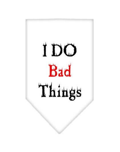 I Do Bad Things Screen Print Bandana White Large