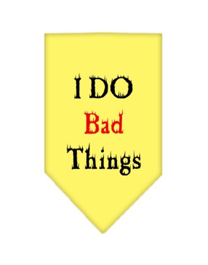 I Do Bad Things Screen Print Bandana Yellow Large