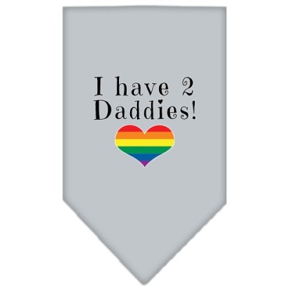 I Have 2 Daddies Screen Print Bandana Grey Large