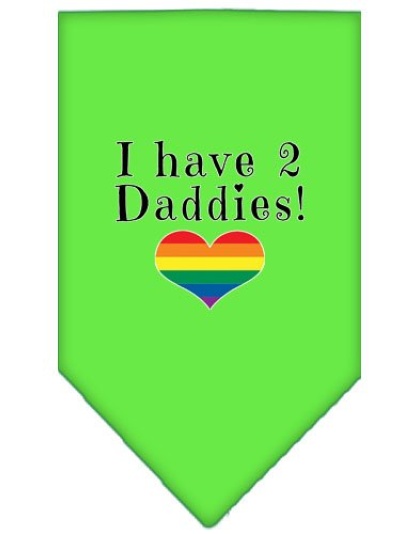 I Have 2 Daddies Screen Print Bandana Lime Green Large