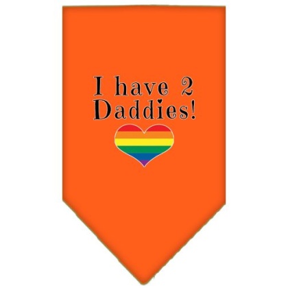 I Have 2 Daddies Screen Print Bandana Orange Large