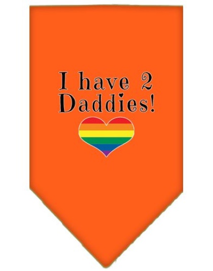 I Have 2 Daddies Screen Print Bandana Orange Large