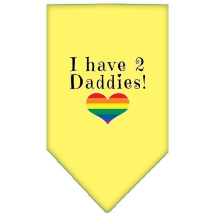 I Have 2 Daddies Screen Print Bandana Yellow Large