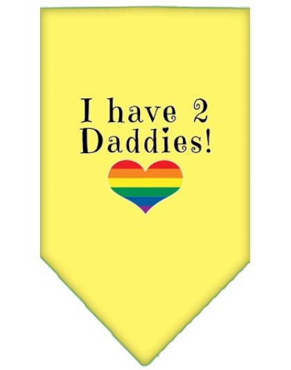 I Have 2 Daddies Screen Print Bandana Yellow Large