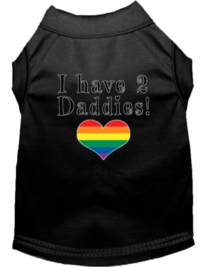 I have 2 Daddies Screen Print Dog Shirt Black Lg