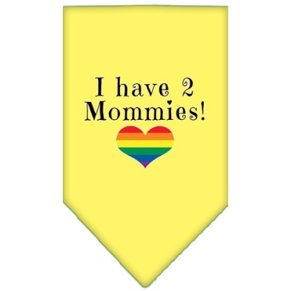 I Have 2 Mommies Screen Print Bandana Yellow Large