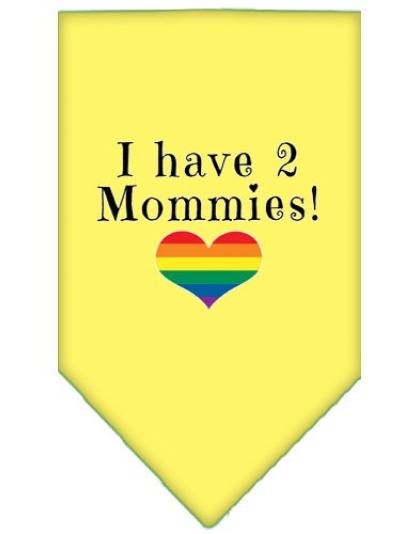 I Have 2 Mommies Screen Print Bandana Yellow Large