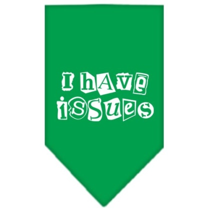 I Have Issues Screen Print Bandana Emerald Green Large