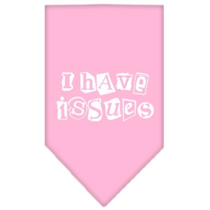 I Have Issues Screen Print Bandana Light Pink Large