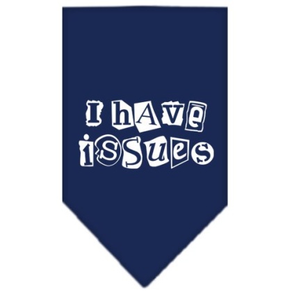 I Have Issues Screen Print Bandana Navy Blue large