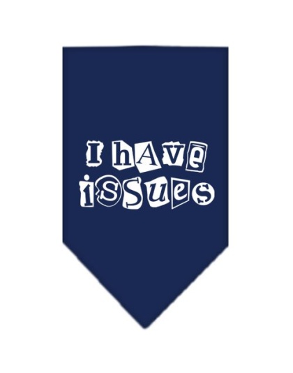 I Have Issues Screen Print Bandana Navy Blue large