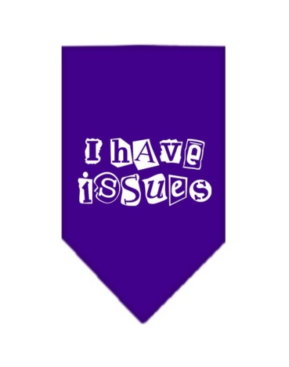 I Have Issues Screen Print Bandana Purple Large