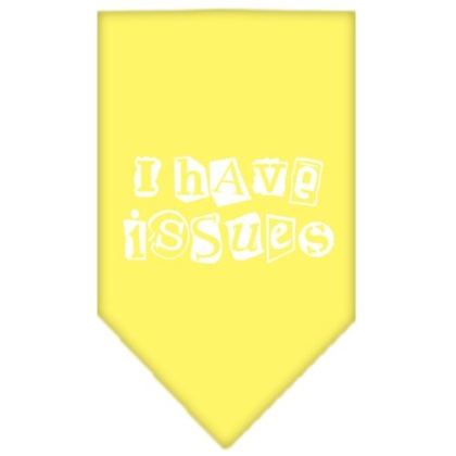 I Have Issues Screen Print Bandana Yellow Large