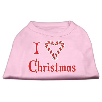 I Heart Christmas Screen Print Shirt Light Pink Lg