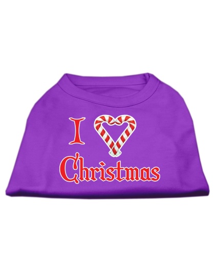 I Heart Christmas Screen Print Shirt Purple Lg