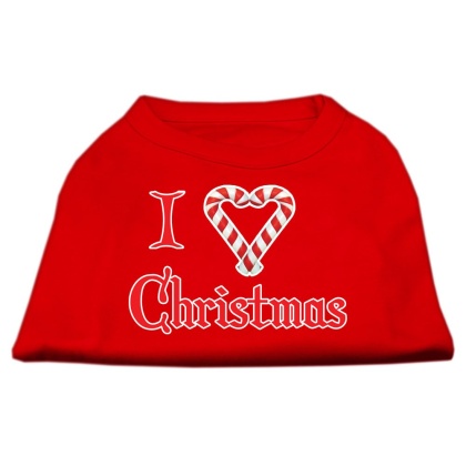 I Heart Christmas Screen Print Shirt Red Lg