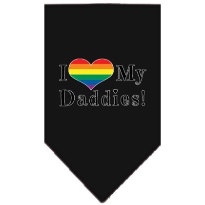 I Heart my Daddies Screen Print Bandana Black Large