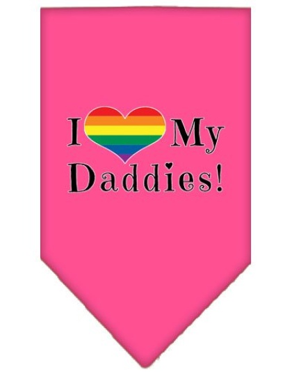 I Heart my Daddies Screen Print Bandana Bright Pink Large