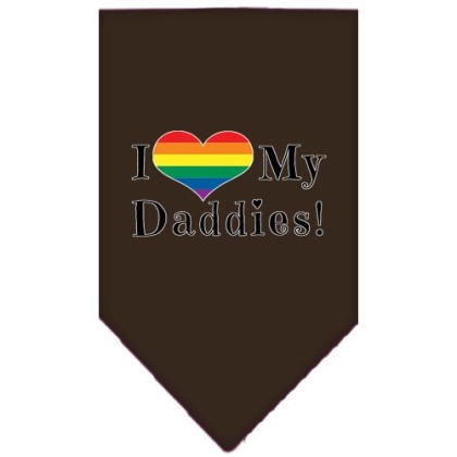 I Heart my Daddies Screen Print Bandana Cocoa Large