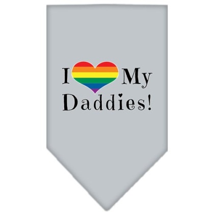 I Heart my Daddies Screen Print Bandana Grey Large