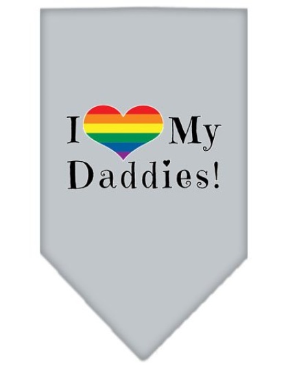 I Heart my Daddies Screen Print Bandana Grey Large