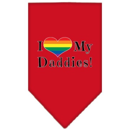 I Heart my Daddies Screen Print Bandana Red Large