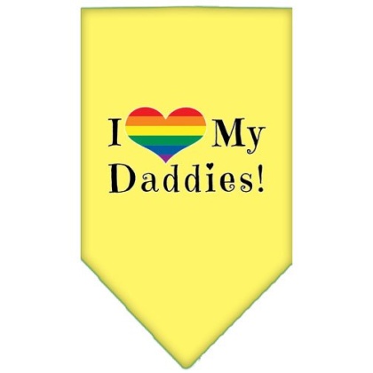 I Heart my Daddies Screen Print Bandana Yellow Large