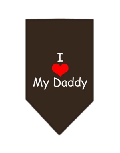 I Heart My Daddy Screen Print Bandana Cocoa Large