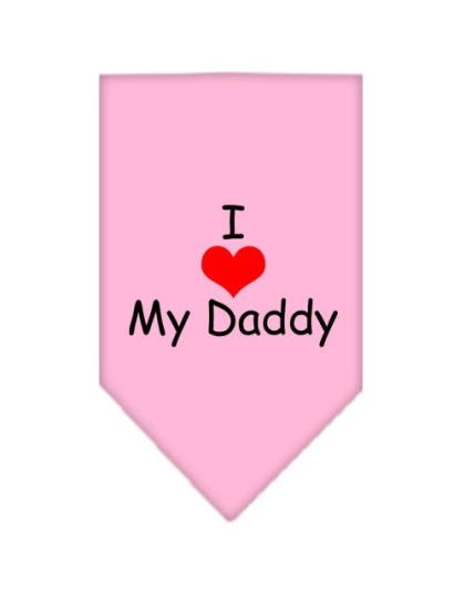 I Heart My Daddy Screen Print Bandana Light Pink Large