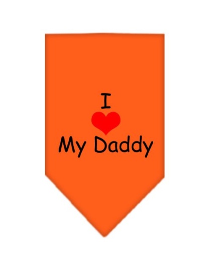 I Heart My Daddy Screen Print Bandana Orange Large