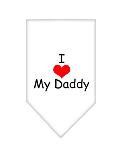 I Heart My Daddy Screen Print Bandana White Large