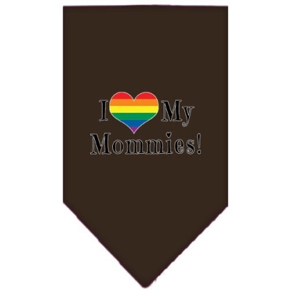 I heart my Mommies Screen Print Bandana Cocoa Large