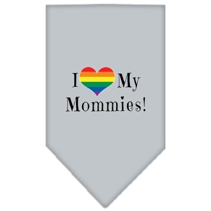 I heart my Mommies Screen Print Bandana Grey Large