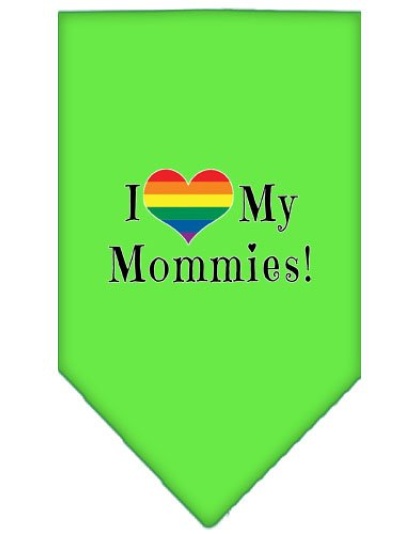 I heart my Mommies Screen Print Bandana Lime Green Large