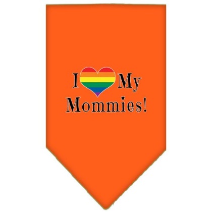 I heart my Mommies Screen Print Bandana Orange Large